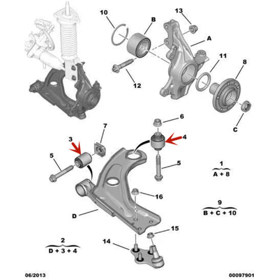 Car Parts Front Triangle Arm Hinged 9676032180 9676035280 for Peugeot 408 Citroen C4 Picasso