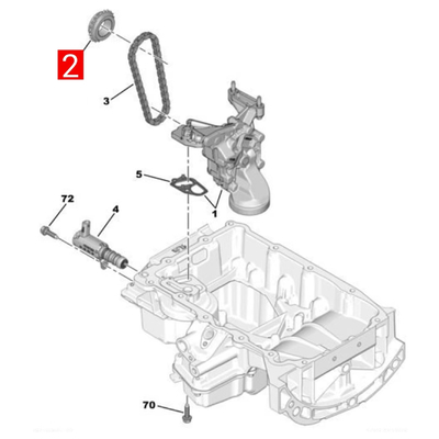 Auto Parts 1.2T Oil Pump Drive Gear OE 9807407480 For PEUGEOT 2008 308 408 CITROEN C3XR C4L C4SHIJIA